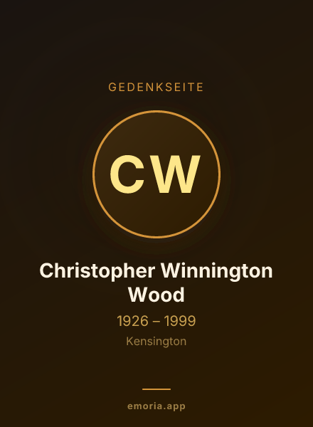 Gedenkportrait von Christopher Winnington Wood