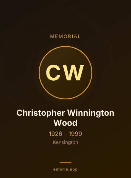 Memorial portrait of Christopher Winnington Wood