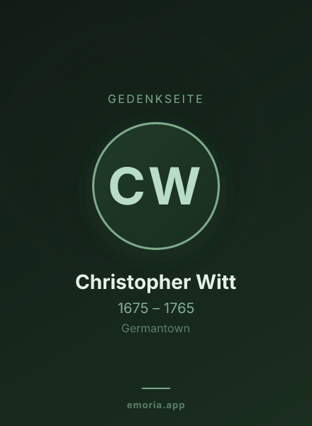 Gedenkportrait von Christopher Witt