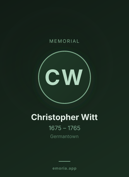 Memorial portrait of Christopher Witt