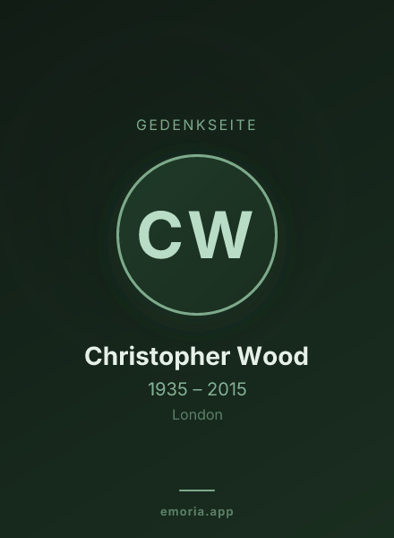 Gedenkportrait von Christopher Wood