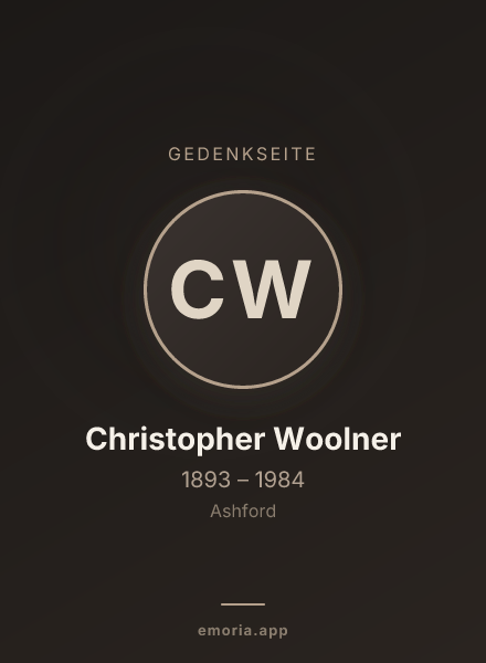Gedenkportrait von Christopher Woolner