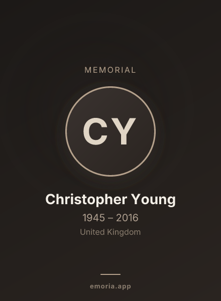 Memorial portrait of Christopher Young