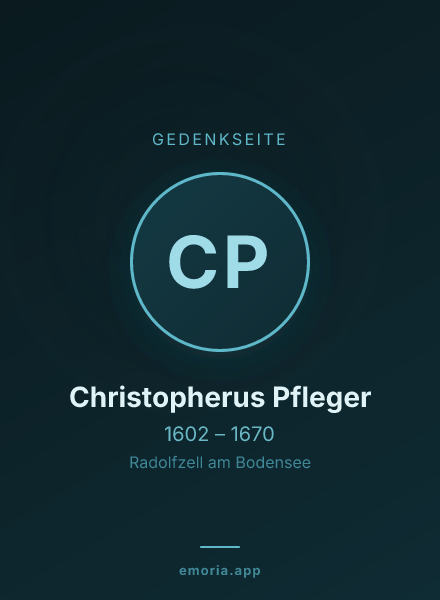 Gedenkportrait von Christopherus Pfleger