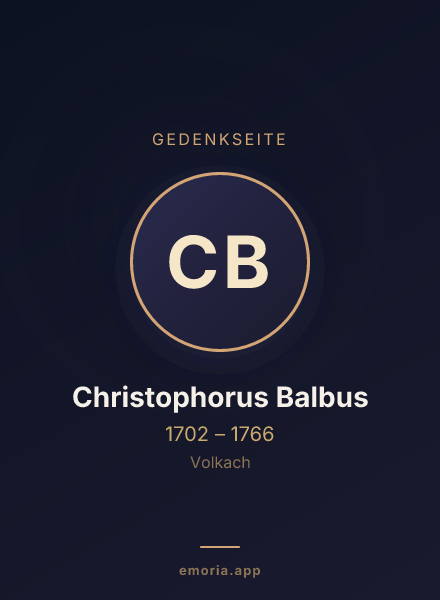 Gedenkportrait von Christophorus Balbus