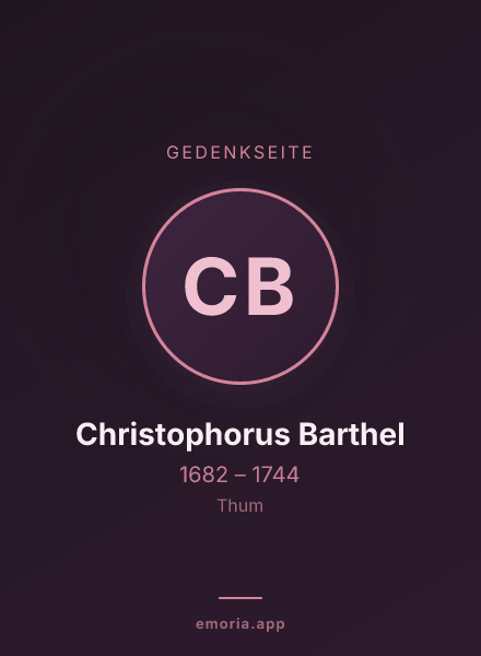 Gedenkportrait von Christophorus Barthel