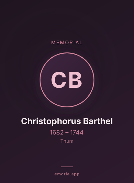 Memorial portrait of Christophorus Barthel