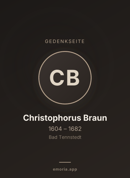 Gedenkportrait von Christophorus Braun