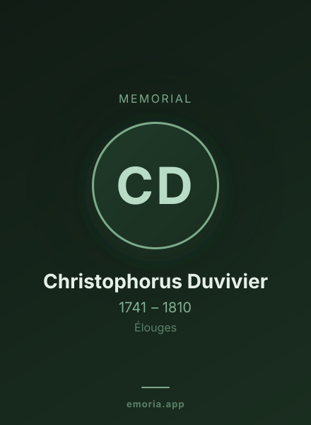 Memorial portrait of Christophorus Duvivier