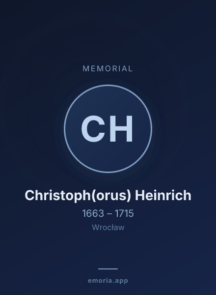 Memorial portrait of Christoph(orus) Heinrich