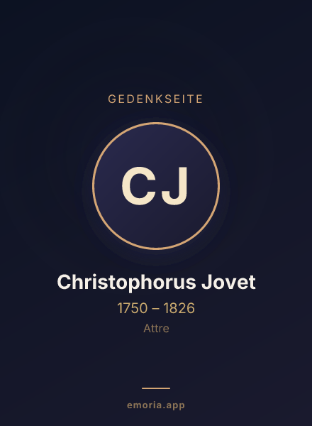 Gedenkportrait von Christophorus Jovet