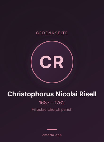 Gedenkportrait von Christophorus Nicolai Risell