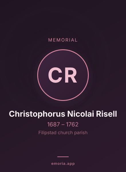 Memorial portrait of Christophorus Nicolai Risell