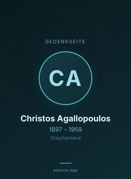 Gedenkportrait von Christos Agallopoulos