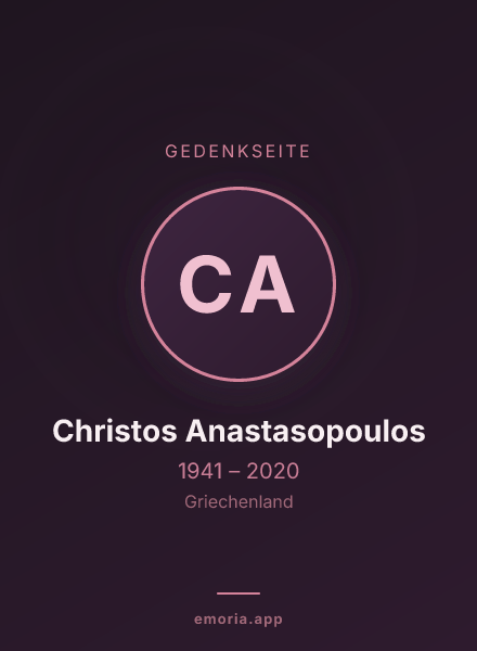 Gedenkportrait von Christos Anastasopoulos