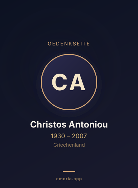Gedenkportrait von Christos Antoniou