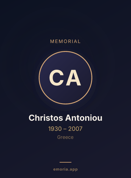 Memorial portrait of Christos Antoniou
