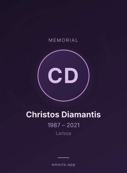 Memorial portrait of Christos Diamantis
