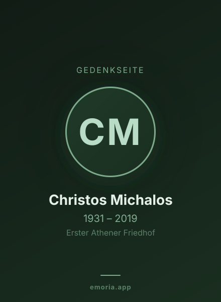 Gedenkportrait von Christos Michalos
