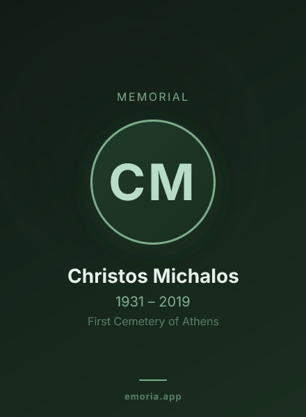 Memorial portrait of Christos Michalos