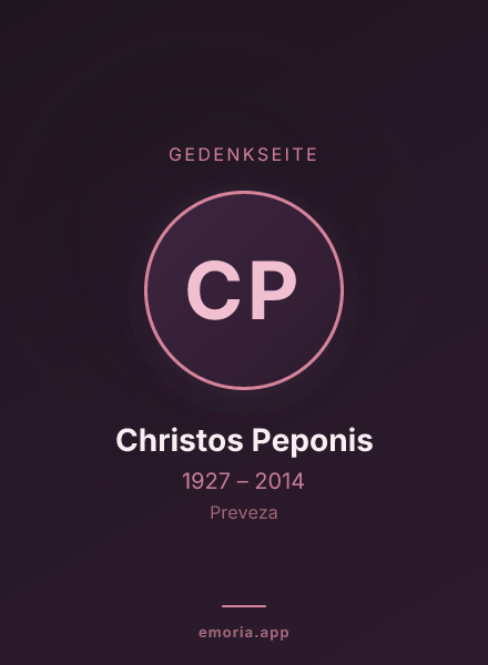 Gedenkportrait von Christos Peponis