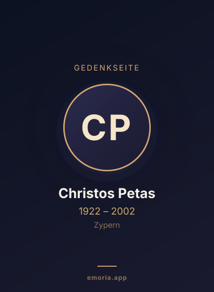 Gedenkportrait von Christos Petas