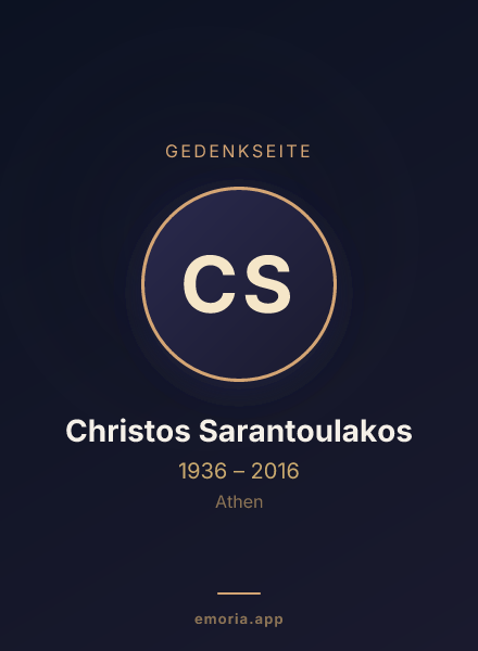 Gedenkportrait von Christos Sarantoulakos