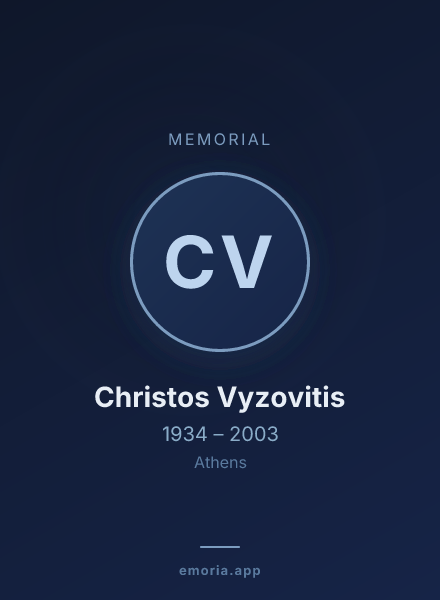 Memorial portrait of Christos Vyzovitis