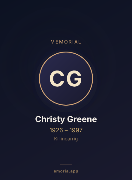 Memorial portrait of Christy Greene