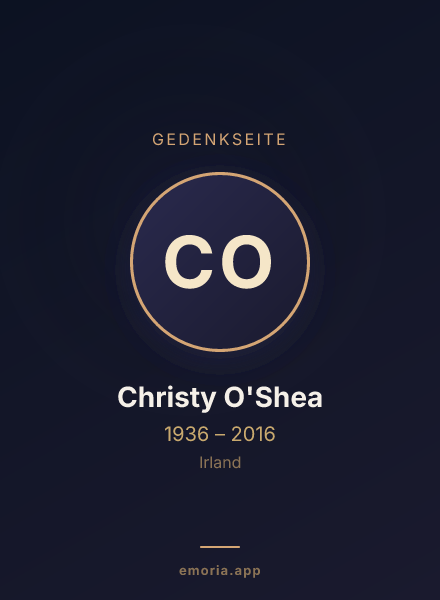Gedenkportrait von Christy O'Shea