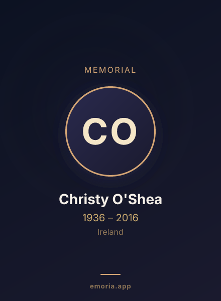Memorial portrait of Christy O'Shea