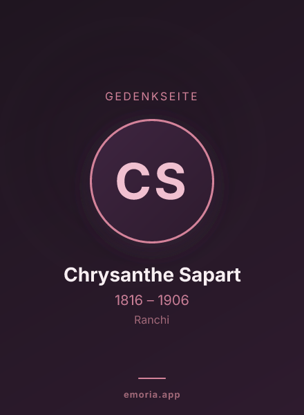 Gedenkportrait von Chrysanthe Sapart
