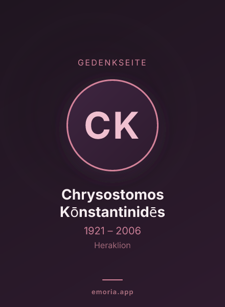 Gedenkportrait von Chrysostomos Kōnstantinidēs