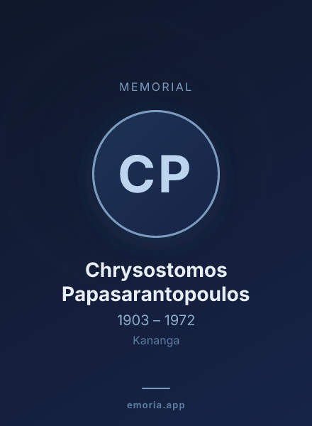 Memorial portrait of Chrysostomos Papasarantopoulos