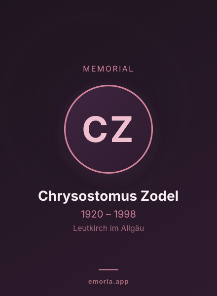 Memorial portrait of Chrysostomus Zodel