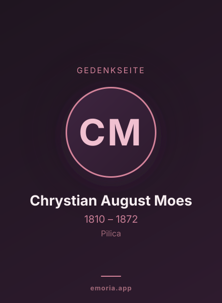 Gedenkportrait von Chrystian August Moes