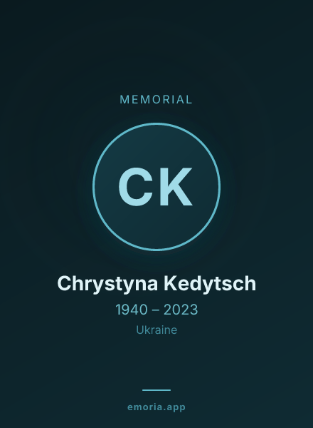 Memorial portrait of Chrystyna Kedytsch