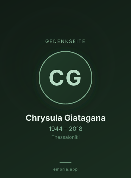 Gedenkportrait von Chrysula Giatagana