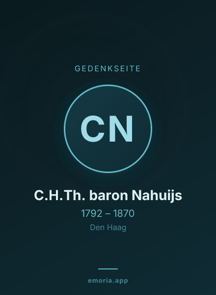 Gedenkportrait von C.H.Th. baron Nahuijs