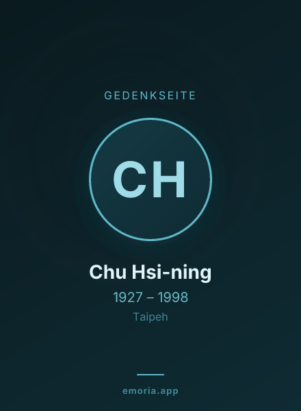 Gedenkportrait von Chu Hsi-ning