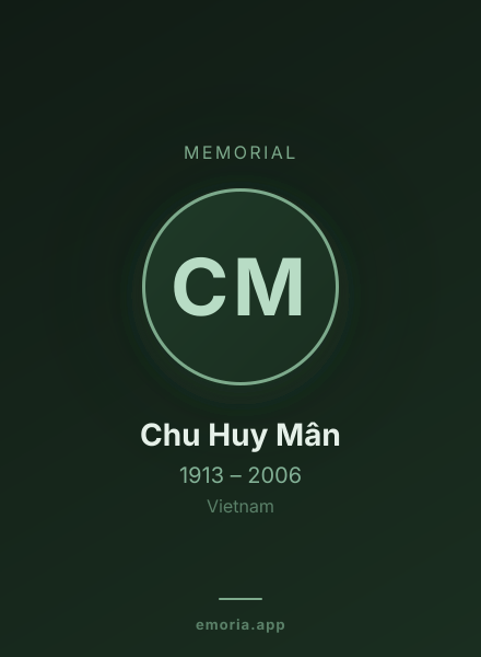 Memorial portrait of Chu Huy Mân