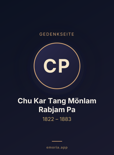 Gedenkportrait von Chu Kar Tang Mönlam Rabjam Pa