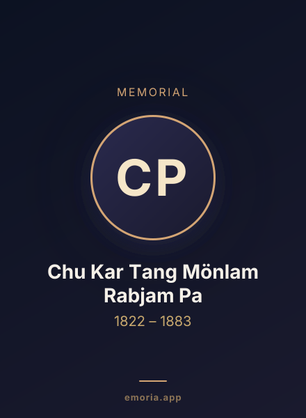 Memorial portrait of Chu Kar Tang Mönlam Rabjam Pa
