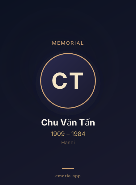 Memorial portrait of Chu Văn Tấn