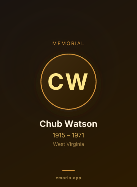 Memorial portrait of Chub Watson