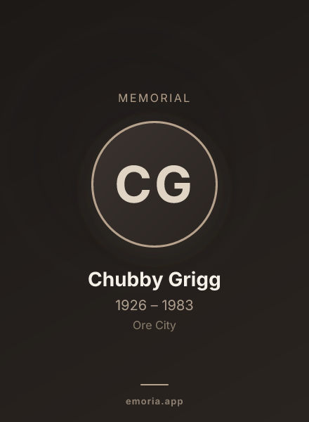 Memorial portrait of Chubby Grigg