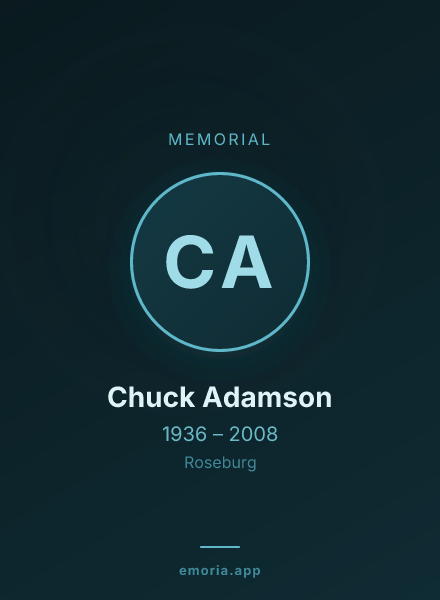 Memorial portrait of Chuck Adamson