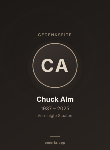 Gedenkportrait von Chuck Alm