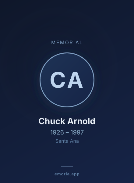 Memorial portrait of Chuck Arnold