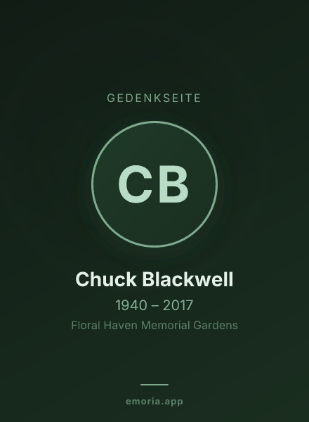 Gedenkportrait von Chuck Blackwell